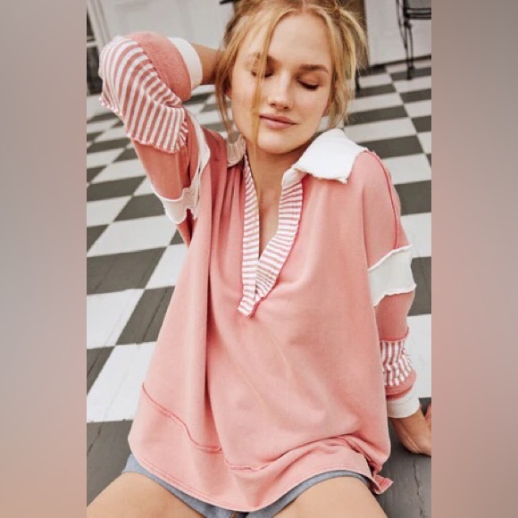 NWT Clean Prep Polo Pullover in Rosetta Combo - Picture 7 of 12